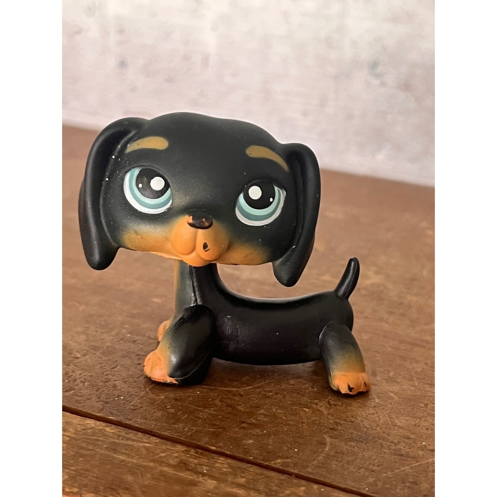 LPS Littlest Pet Shop #325 Dachshund Black Brown Puppy Dog 2006